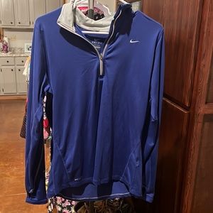 Nike royal blue light running 3/4 zip jacket
